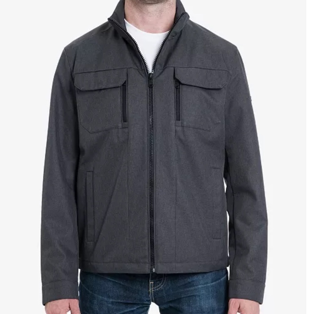 MICHAEL KORS Men's Big & Tall XLarge Dark Grey Guilford Soft Shell Jacket Casual